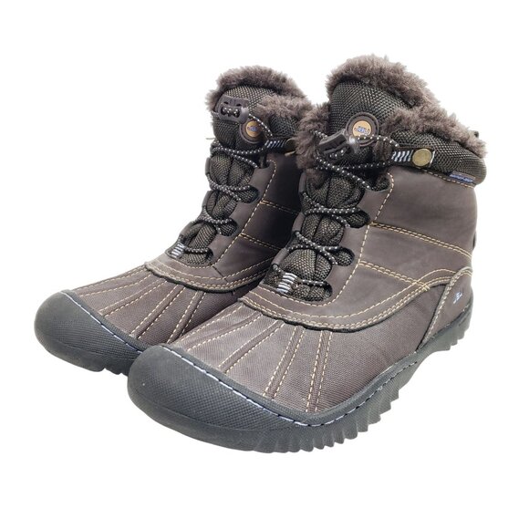 JBU Women's Size 7 Pullman Winter Ankle Boots Brown Vegan - Picture 2 of 9